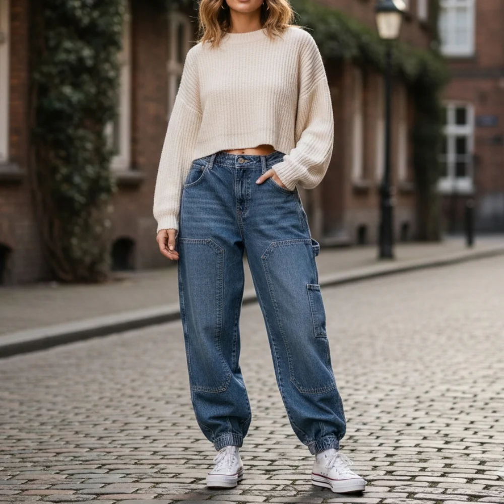 Free People We The Free Loren High Rise Carpenter Barrel Jeans - 27 - Picture 1 of 11